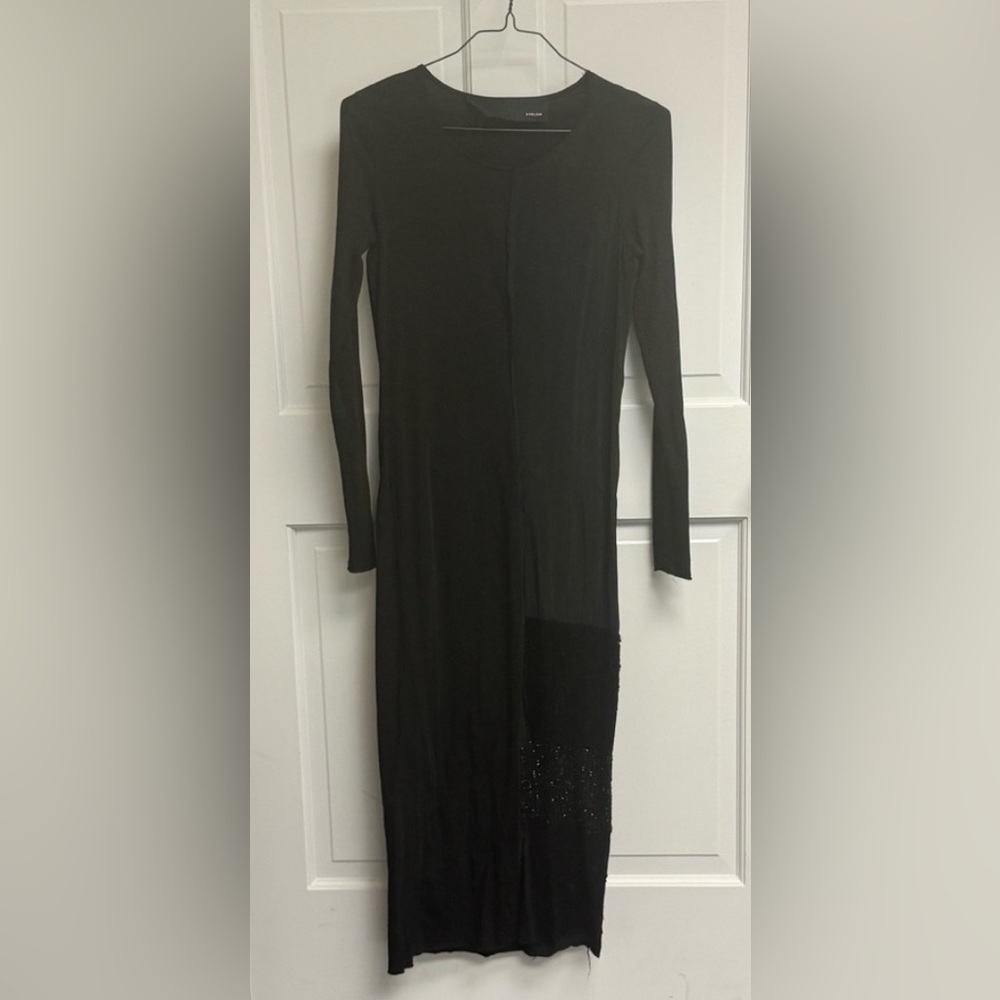 Black‎ long sleeve Maxi Dress with sequin details